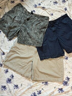 George Men's Shorts Trio — Olive Leaf, Navy, and Khaki